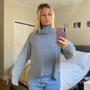 Aritzia Wilfred Grey Turtleneck Sweater